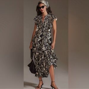 Anthropologie Maeve Cassandra Black/White Dress Size Small